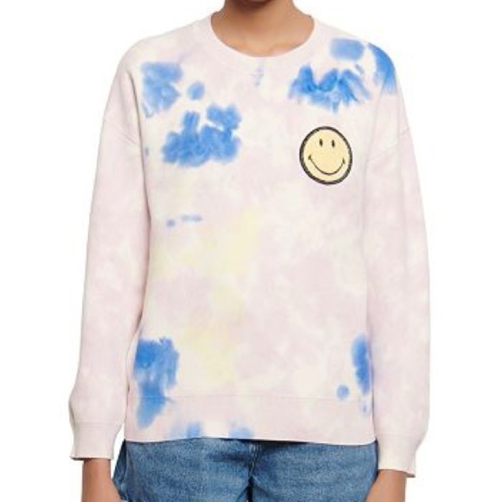 sandro tie dye smiley sweatshirt